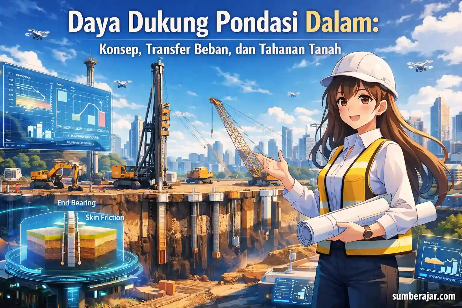 Daya Dukung Pondasi Dalam: Konsep, Transfer Beban, dan Tahanan Tanah