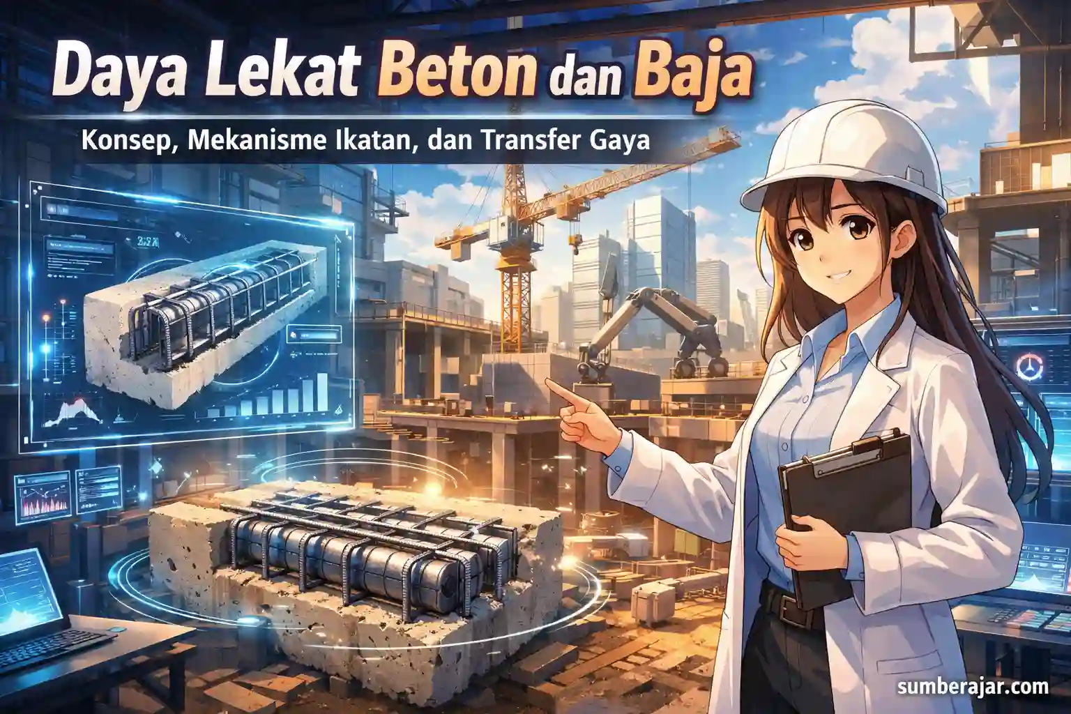 Daya Lekat Beton dan Baja: Konsep, Mekanisme Ikatan, dan Transfer Gaya