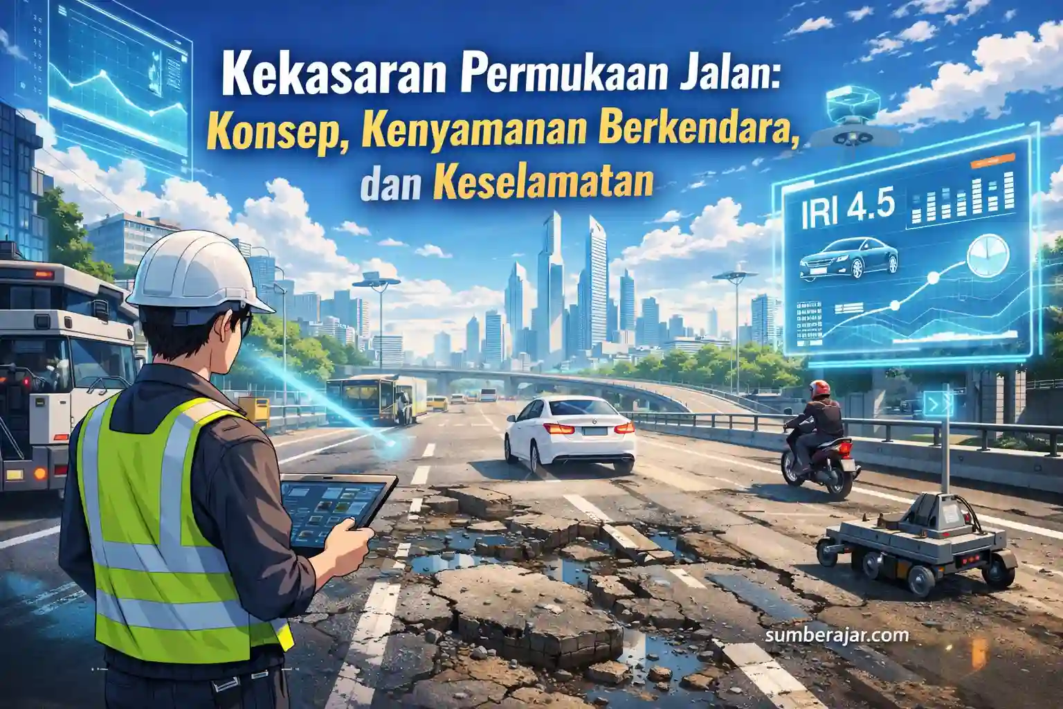 Kekasaran Permukaan Jalan: Konsep, Kenyamanan Berkendara, dan Keselamatan