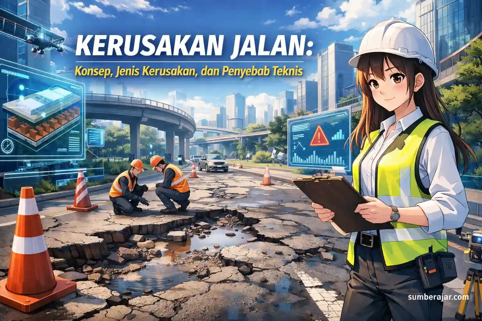 Kerusakan Jalan: Konsep, Jenis Kerusakan, dan Penyebab Teknis