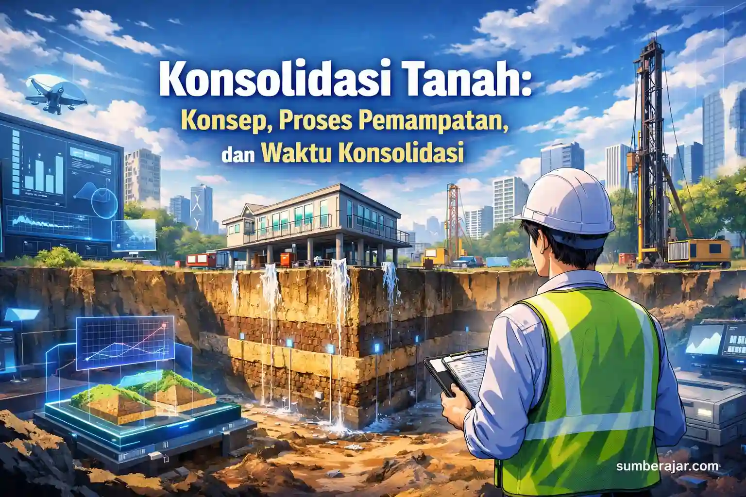 Konsolidasi Tanah: Konsep, Proses Pemampatan, dan Waktu Konsolidasi