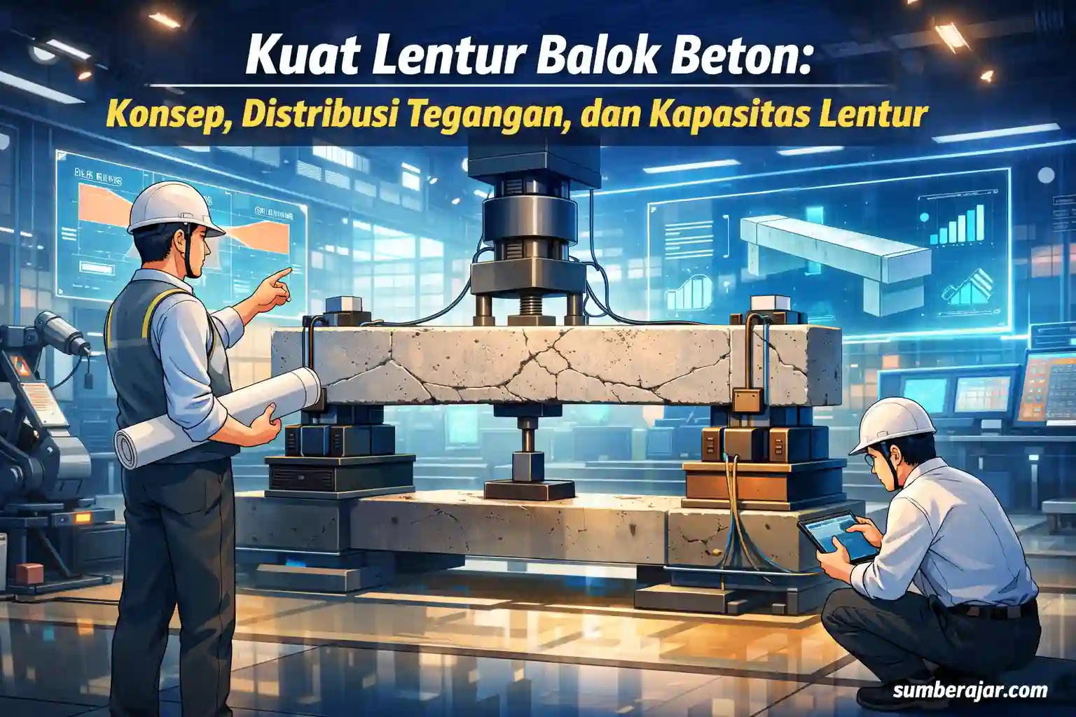 Kuat Lentur Balok Beton: Konsep, Distribusi Tegangan, dan Kapasitas Lentur