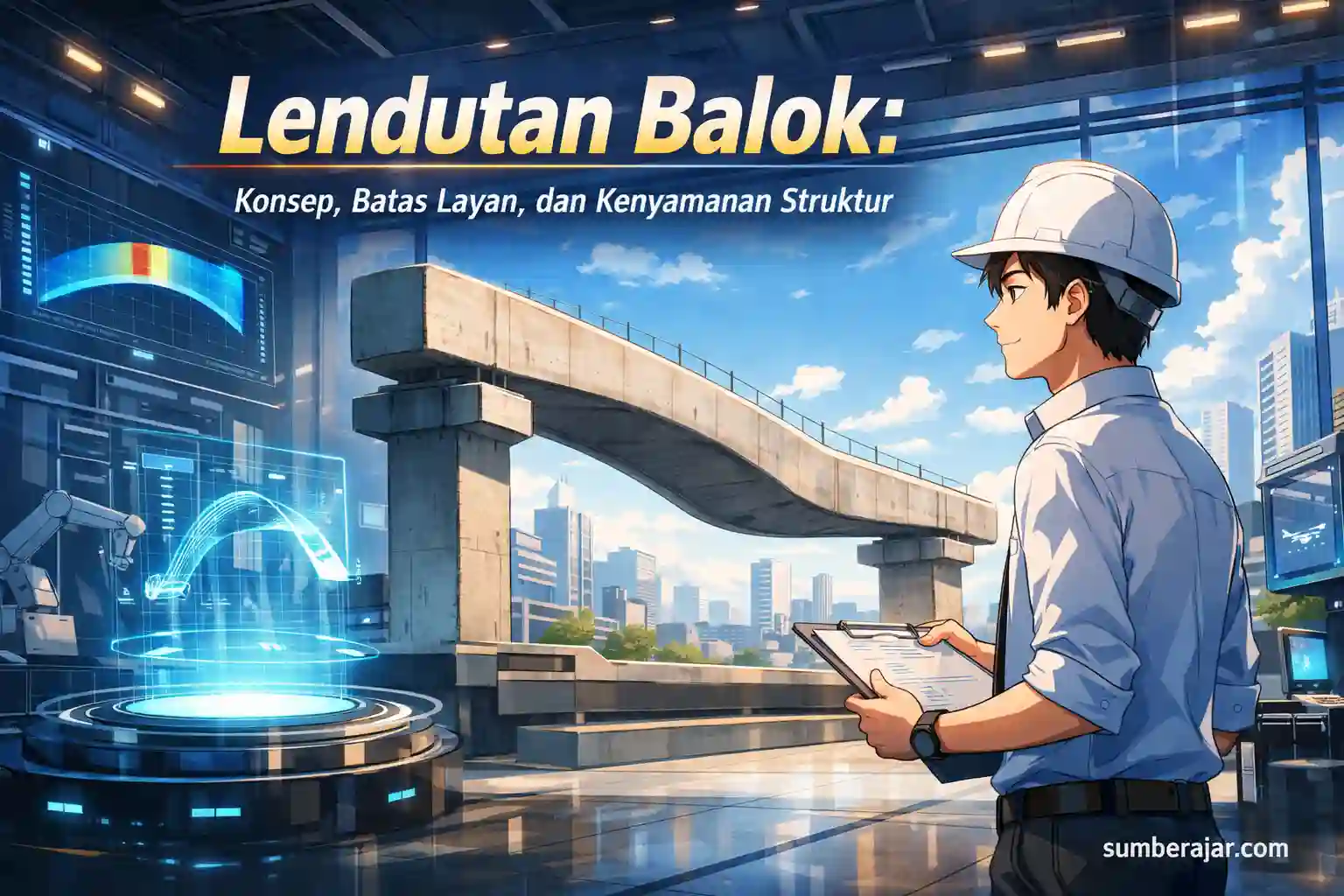 Lendutan Balok: Konsep, Batas Layan, dan Kenyamanan Struktur