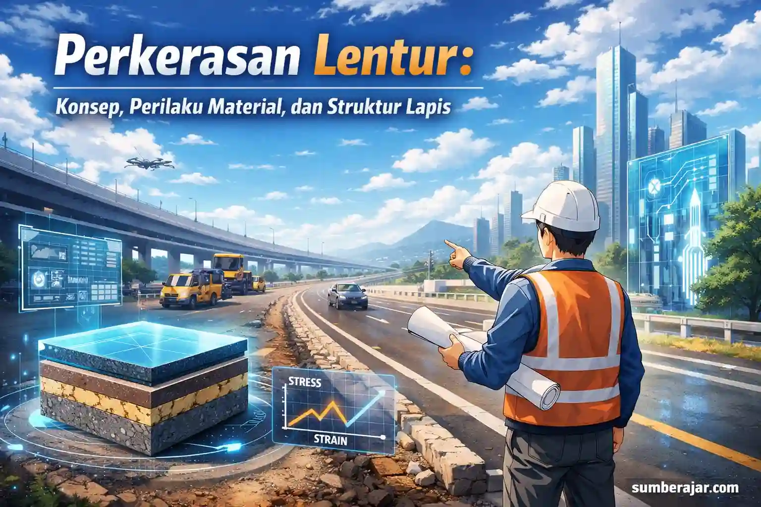 Perkerasan Lentur: Konsep, Perilaku Material, dan Struktur Lapis - SumberAjar.com Perkerasan Lentur: Konsep, Perilaku Material, dan Struktur Lapis - SumberAjar.com