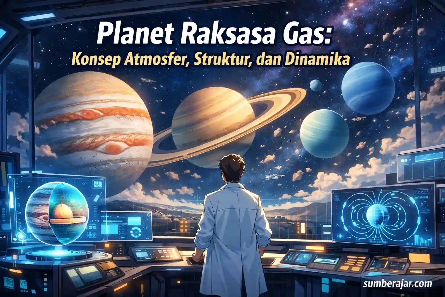 Planet Raksasa Gas: Konsep Atmosfer, Struktur, dan Dinamika