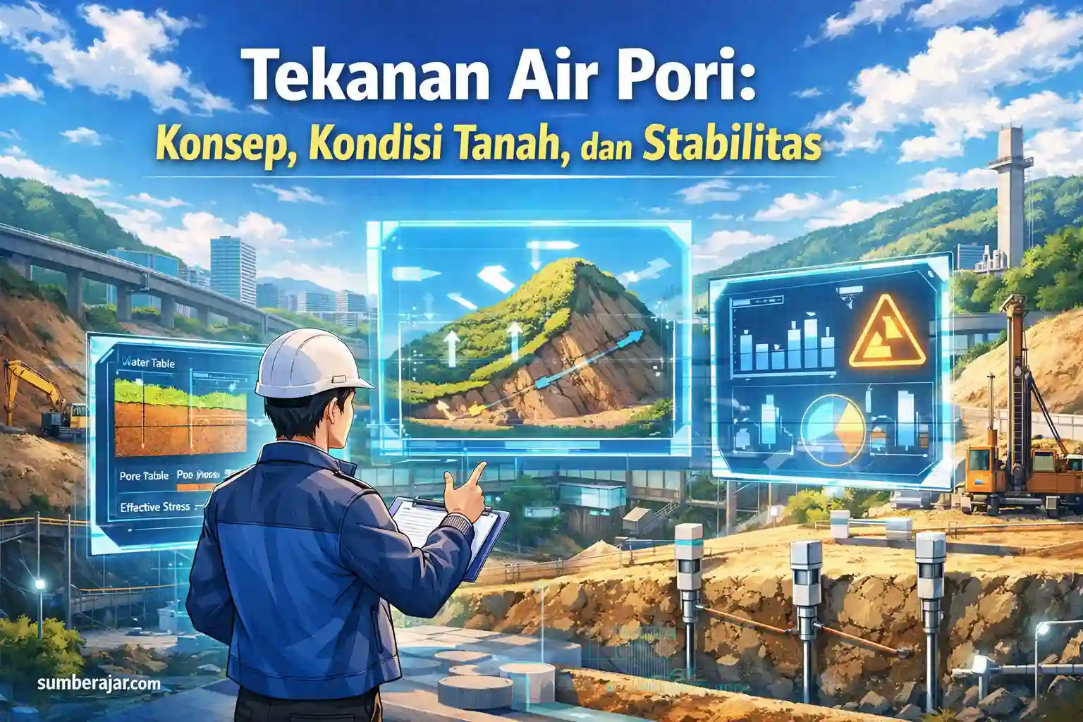 Tekanan Air Pori: Konsep, Kondisi Tanah, dan Stabilitas
