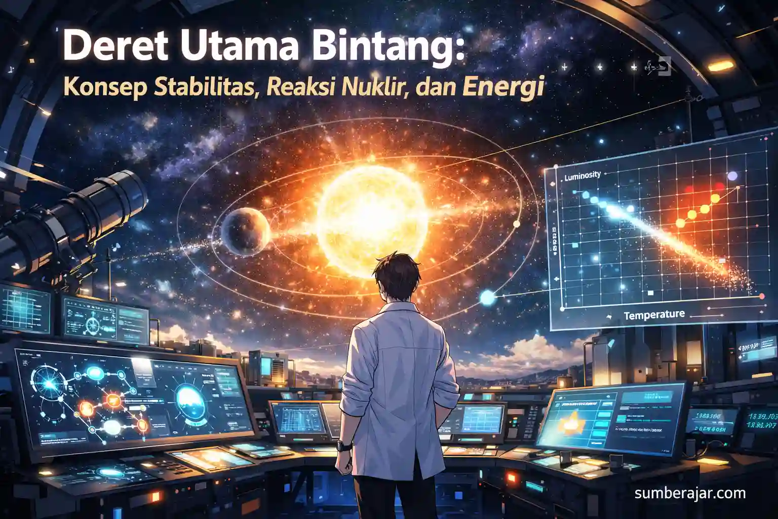 Deret Utama Bintang: Konsep Stabilitas, Reaksi Nuklir, dan Energi - SumberAjar.com Deret Utama Bintang: Konsep Stabilitas, Reaksi Nuklir, dan Energi - SumberAjar.com