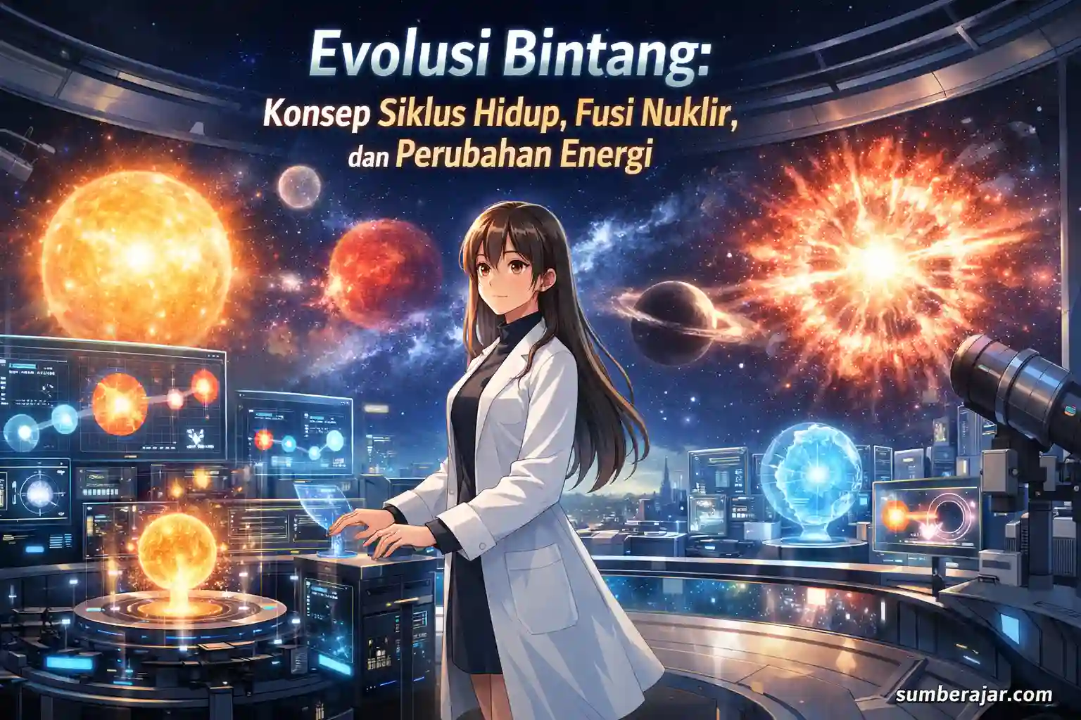 Evolusi Bintang: Konsep Siklus Hidup, Fusi Nuklir, dan Perubahan Energi - SumberAjar.com Evolusi Bintang: Konsep Siklus Hidup, Fusi Nuklir, dan Perubahan Energi - SumberAjar.com